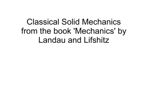 Classical Solid Mechanics: Landau & Lifshitz Summary