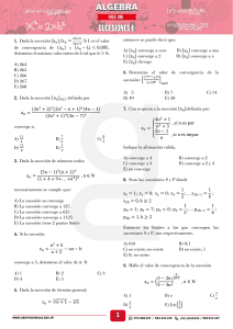 Examen de Sucesiones - Convergencia y L&iacute;mites
