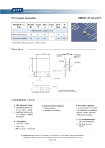 Thermoelectric Cooler Datasheet: 1MD015-008-XX/Z2/PA