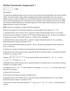 Vector Calculus Homework: Integrals & Transformations