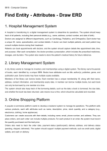 ERD Design Exercises: Hospital, Library, Shopping Systems