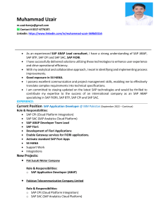 Muhammad Uzair - SAP ABAP Lead Consultant Resume
