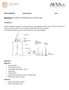 Chemistry Lab: Temperature Effect on Reaction Rate