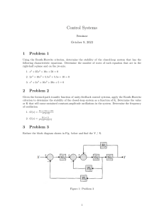 Control Systems Seminar: Stability, Root Locus, Block Diagrams