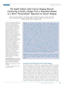 AJCC Cancer Staging Manual 8th Ed: Personalized Approach