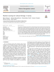 Machine Learning for Cultural Heritage: A Survey