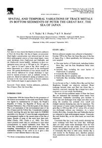 Trace Metals in Peter the Great Bay Sediments: Spatial & Temporal Study