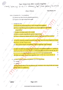 Analysis of Algorithms Exam Paper