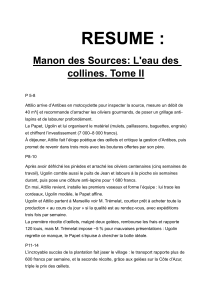 Manon des Sources: L'eau des collines Tome II - R&eacute;sum&eacute;