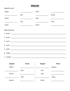 English Worksheet: Vocabulary, Grammar, Sentences