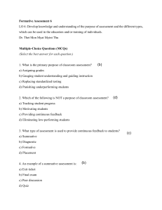 Formative Assessment: Types & Purpose of Assessment