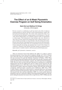 Plyometric Training & Golf Swing Kinematics