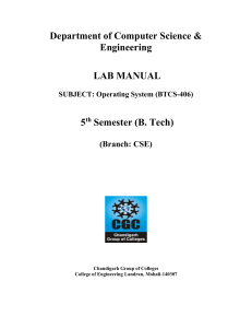 Operating Systems Lab Manual (BTCS-406) - CSE