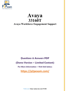 Avaya Workforce Engagement Support: Q&A PDF