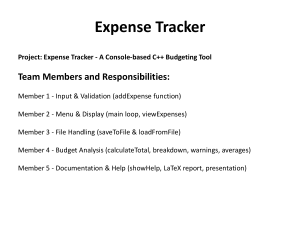 Expense Tracker Project: C++ Budgeting Tool
