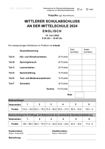 English Exam: Mittlerer Schulabschluss 2024