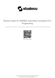 CIM360S Automation & PLC Programming Revision Notes