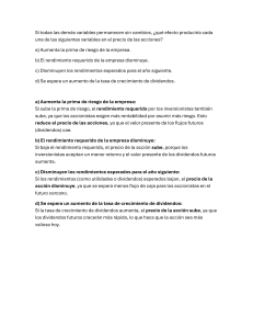 Factores del Precio de las Acciones: Riesgo, Retorno, Dividendos