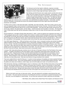 The Holocaust: Origins, Events, and Consequences