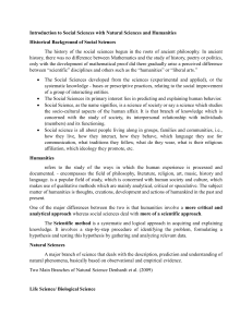 Social Sciences, Natural Sciences & Humanities: An Overview