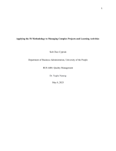 5S Methodology for Project Management & Learning Activities