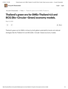 Thailand's Green Era: SMEs & BCG Economy Models