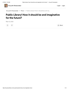 Future of Public Libraries: Imaginative Design & Innovation
