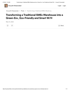 Transforming SMEs Warehouses: Green, Eco-Friendly, Smart W/H