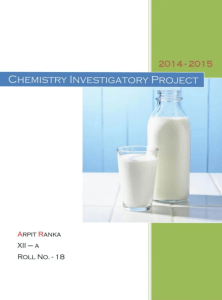 Casein Content in Milk: Chemistry Investigatory Project