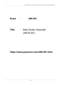 Juniper JN0-281 Exam Dumps: Data Center Associate Practice Questions