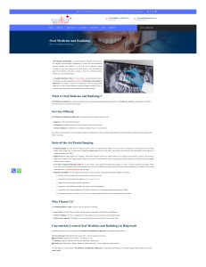 Oral Medicine & Radiology Services - Goodfaith Healthcare