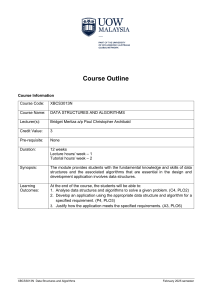 Data Structures & Algorithms Course Outline (XBCS3013N)