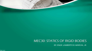 Statics of Rigid Bodies: Mechanics Principles