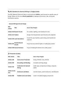 NEC Standards for Staging Facility Electrical Wiring