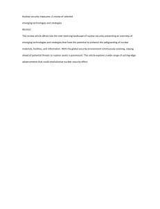 Nuclear Security Measures: Emerging Technologies & Strategies Review