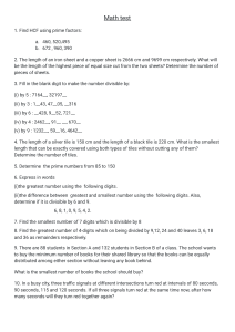 Math Test: HCF, Divisibility, LCM, Prime Numbers