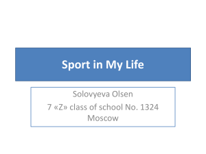 Sport in My Life: A Student's Journey in Swimming - Solovyeva Olsen