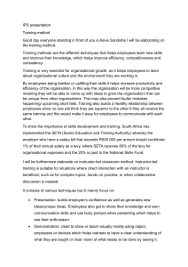 Training Methods: Instructor-Led Classroom Training