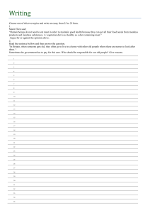 Essay Prompts: Vegetarianism & Elderly Care