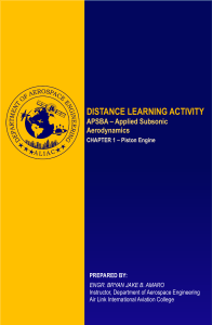 Piston Engine Aerodynamics: Distance Learning Activity