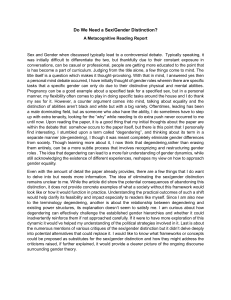Sex/Gender Distinction: A Metacognitive Reading Report