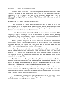 Rizal's Indolence of Filipinos: Essay Summary