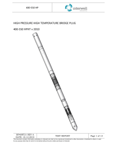 400-550 HPHT Bridge Plug Test Report - ISO 14310