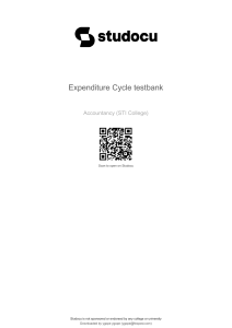 Expenditure Cycle Testbank - Accounting Questions