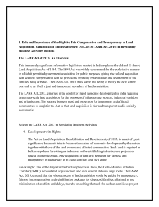 LARR Act 2013: Land Acquisition & Business Regulation in India