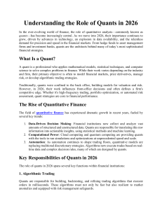 Quants in 2026: Role, Skills, and Future Outlook