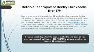 Fix QuickBooks Error 179: Reliable Techniques