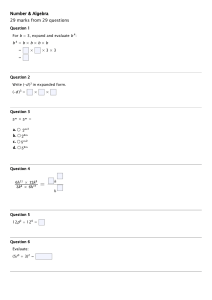 Number & Algebra Worksheet: Practice Problems
