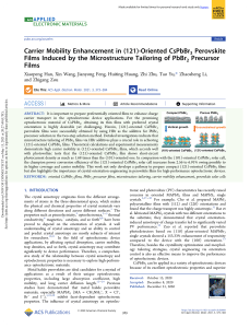 CsPbBr3 Perovskite Films: Carrier Mobility & Orientation
