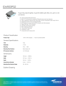 E14R00P02 Tower Mounted Amplifier Datasheet